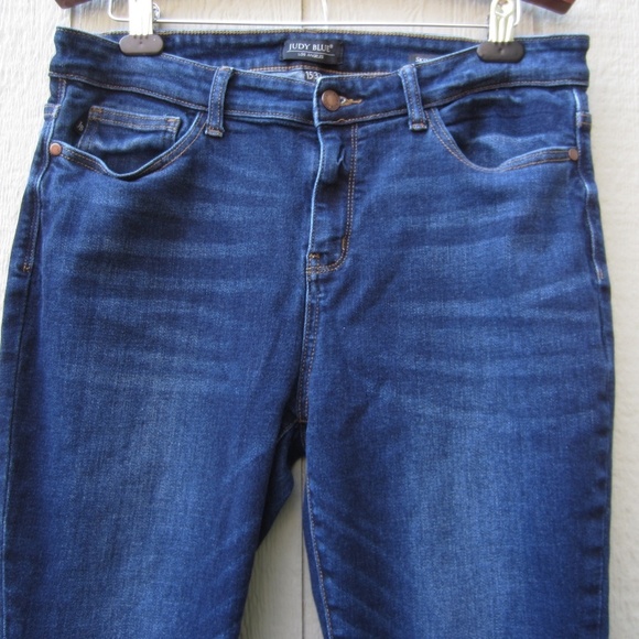 Judy Blue Jeans Womens15/32 Dark Wash Skinny Fit Stretch Mid Rise Comfy Casual - Picture 2 of 16